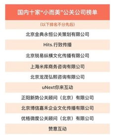 国内小而美公关公司十强揭晓 锐易纵横榜上有名，公关关系服务新标杆